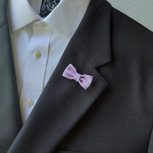 Lavender Lapel Bow Tie Pin for Men - Brooch Boutonniere Suit Accessory.