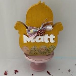 Wood Easter Chick and Egg - Easter Decor