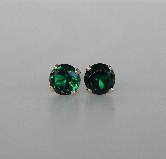 May Birthstone Jewelry Emerald Jewelry Emerald Birthstone Emerald Stud Earrings Green Stud Earrings Gemstone Stud Earrings