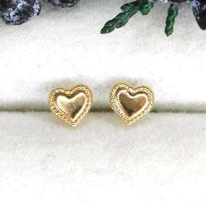 Sterling Silver or Gold Filled Heart Stud Earrings: Everyday Earrings, Second Hole Studs