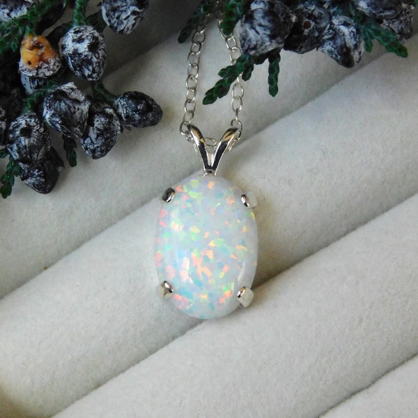 NEW Opal Necklace ~ Opal Pendant Necklace ~ Opal Unizex Jewelry ~ Opal Jewelry Gift ~ October Birthstone