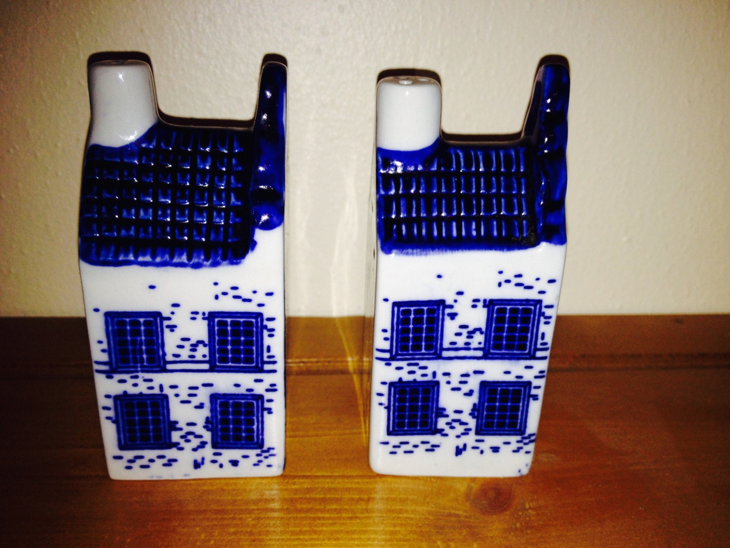 Delft Blue Canal House Salt and Pepper Shakers Etsy