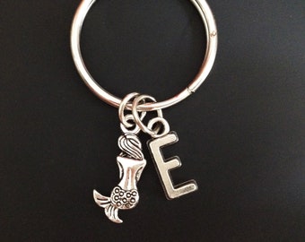 Chaveiro de sereia, presente de chaveiro de sereia personalizado, chaveiro náutico, joias de praia, presente infantil, menina, conto de fadas, presente para ela