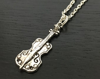 Silver Violin Necklace, violinist jewelry, violin player, musical instrument, music jewelry, orquestra gift, violin lover, violinist gift