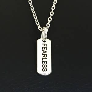 Fearless necklace, sterling silver filled, Affirmation Quote, Inspiring Jewelry, Fearless Pendant, Fearless Jewelry, Christmas gift