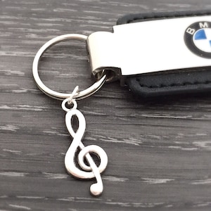 Musical Note Keychain, G clef (Treble clef) Keyring, Music Symbol, Custom Keychain, Music Student/Teacher Gift, Musician Jewelry,Music Lover