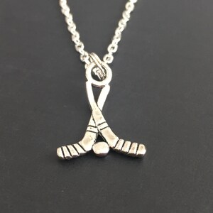 Hockey sticks necklace, sterling silver filled, Hockey Jewelry, Ice Hockey, Field Hockey, Hockey Player, Christmas gift, Cyber Sale