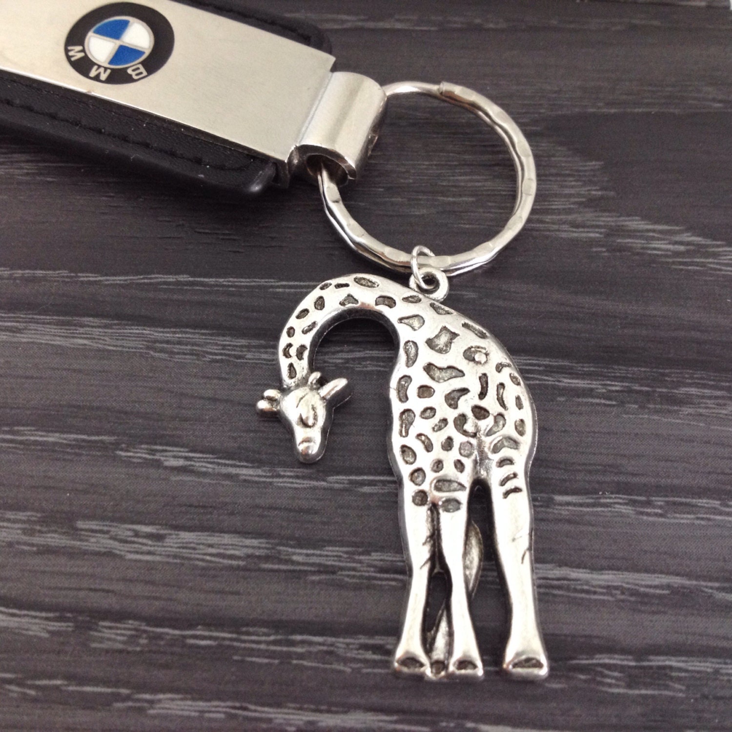 Large Giraffe Keychain Tall Giraffe Keyring Animal Jewelry Etsy UK