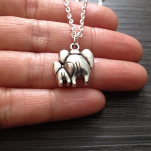 Elephant and Baby Necklace, Big Sister Little Sister Elephant Necklace, Big and Little Elephant Lucky Charm Necklace, Best Friend Necklace image 2