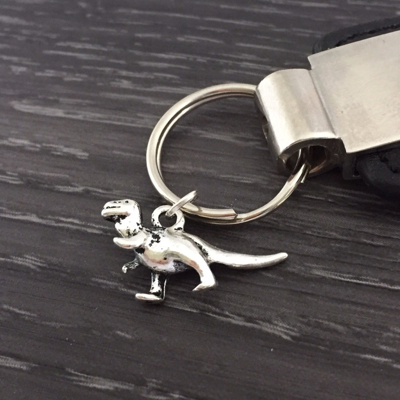 Dinosaur Keychain Silver Dinosaur Keyring or Purse Charm 3D | Etsy