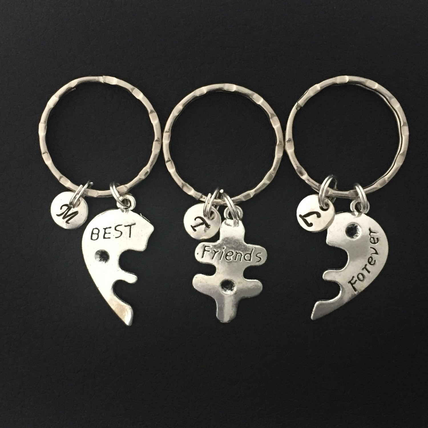 Personalized 3 BFF Keychains 3 Name Initials Best Friends Etsy UK