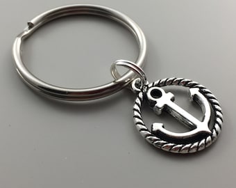 Anchor Keychain, Silver Anchor Jewelry, Nautical  gift, silver anchor keychain, Valentine's Day gift, nautical keychain, meaningful present