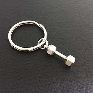 Dumbbell  Keychain, Barbell  Keychain, Weighlifting Inspired Jewelry, Fitness Keychain, Weight Loss, Crossfit, Exercise, Gym, Workout Gift
