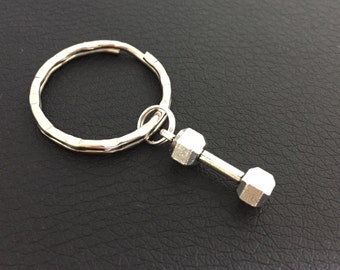 Dumbbell  Keychain, Barbell  Keychain, Weighlifting Inspired Jewelry, Fitness Keychain, Weight Loss, Crossfit, Exercise, Gym, Workout Gift