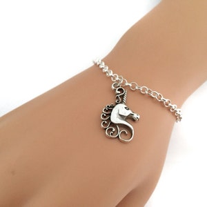 Silver Unicorn Bracelet, Customizable Charm Bracelet/Anklet, Unicorn Jewelry,Fantasy Magical Jewelry,Lucky Charm Bracelet,Unicorn Lover Gift
