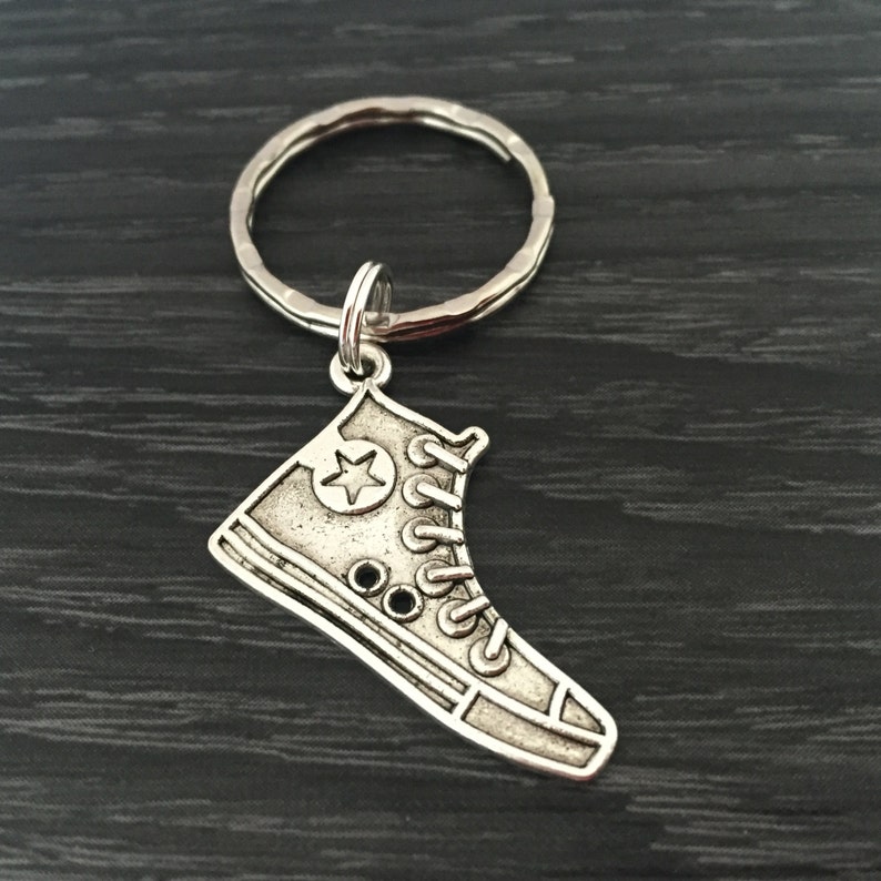 High Top Sneaker Keychain, Converse All Star Sneaker Keyring, Tennis