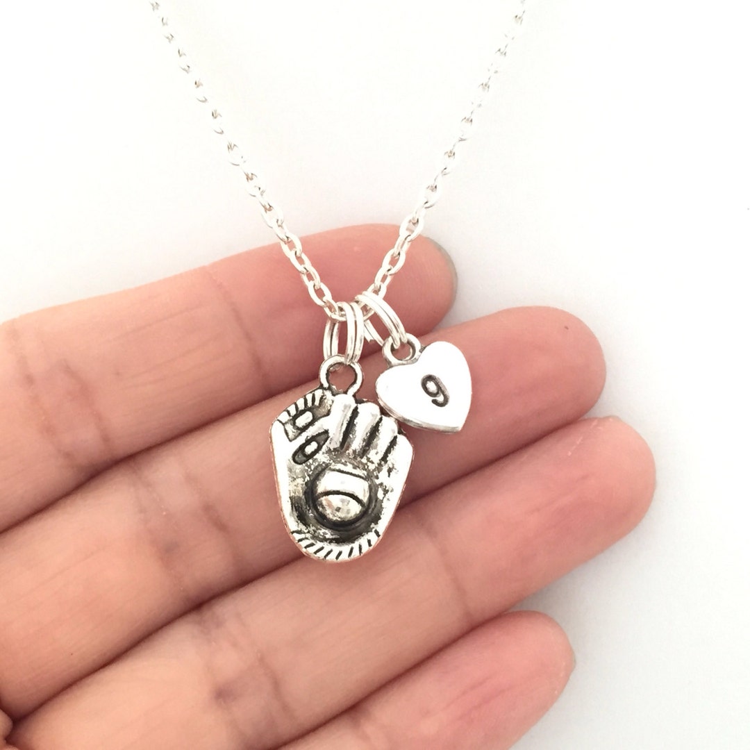 Baseball Mitt Necklace Sterling Silver Filled Softball Etsy