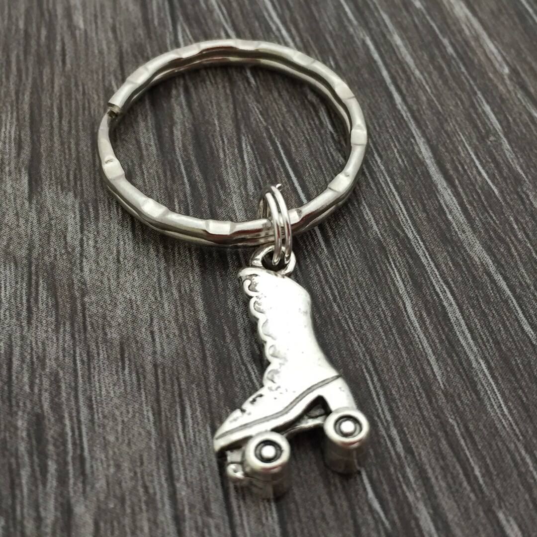 Roller Skate Keychain, Rollerskate Jewelry, Personalize Keychain