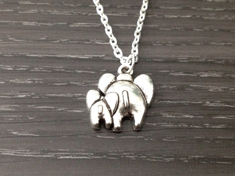 Elephant and Baby Necklace, Big Sister Little Sister Elephant Necklace, Big and Little Elephant Lucky Charm Necklace, Best Friend Necklace image 1