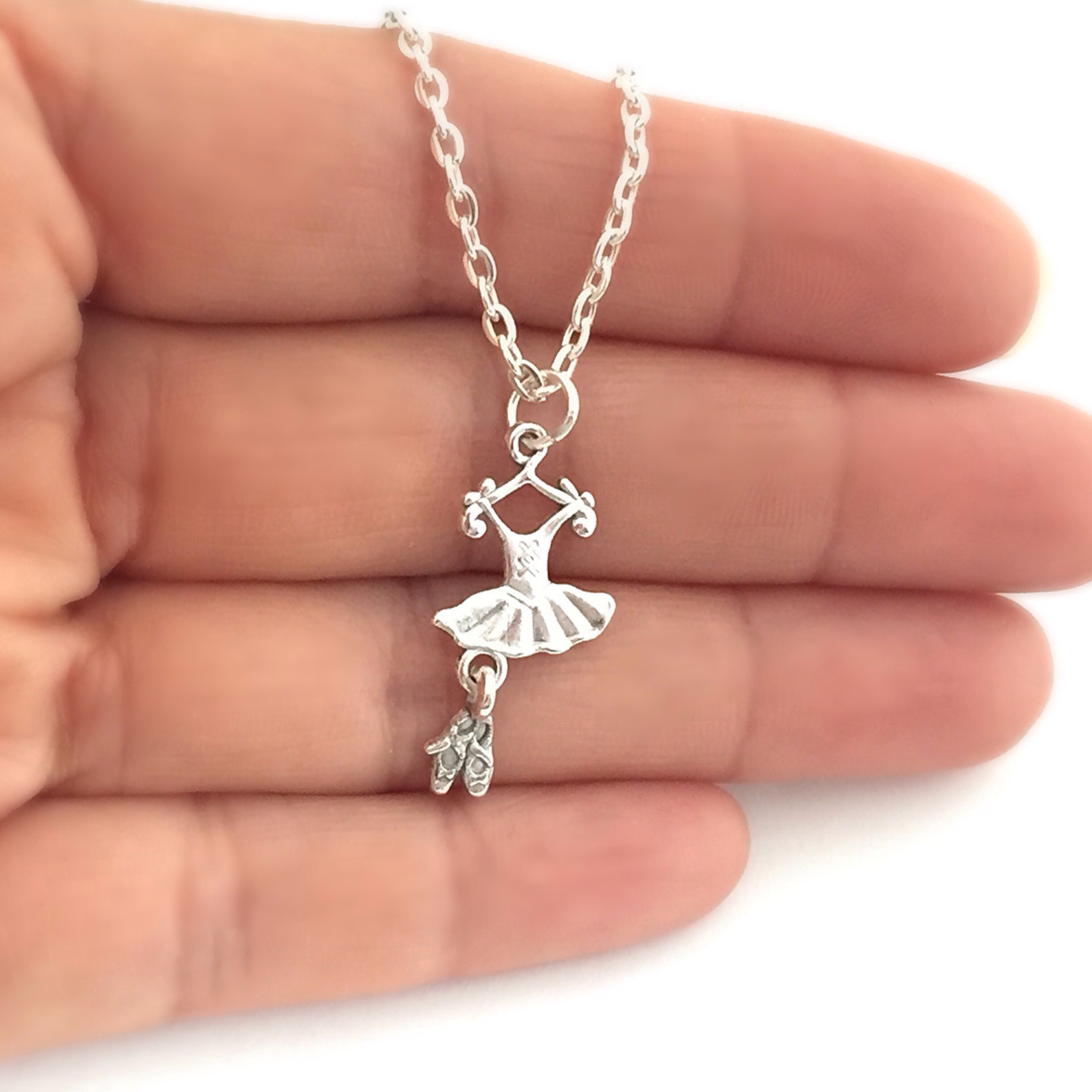 ballerina necklace, sterling silver filled, ballet dancer, ballet necklace, little girl jewelry, dance recital, christmas gift ballerina necklace, sterling silver filled, ballet dancer, ballet necklace, little girl jewelry, dance recital, christmas gift