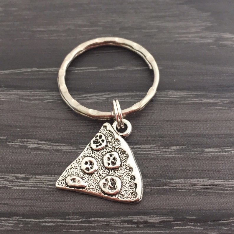 Pizza Keychain Pizza Slice Keychain Personalized Keyring Etsy