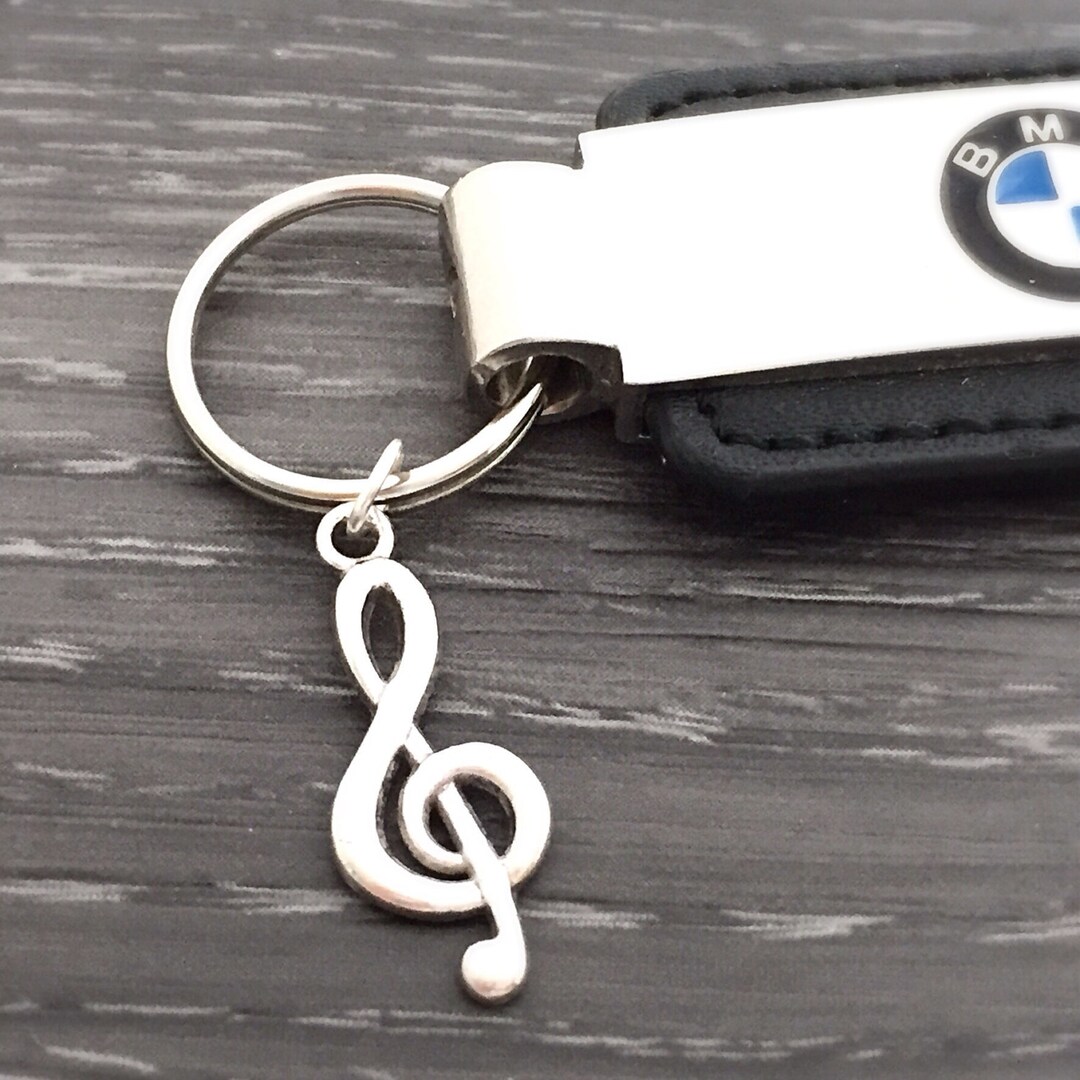 Musical Note Keychain, G Clef treble Clef Keyring, Music Symbol, Custom ...