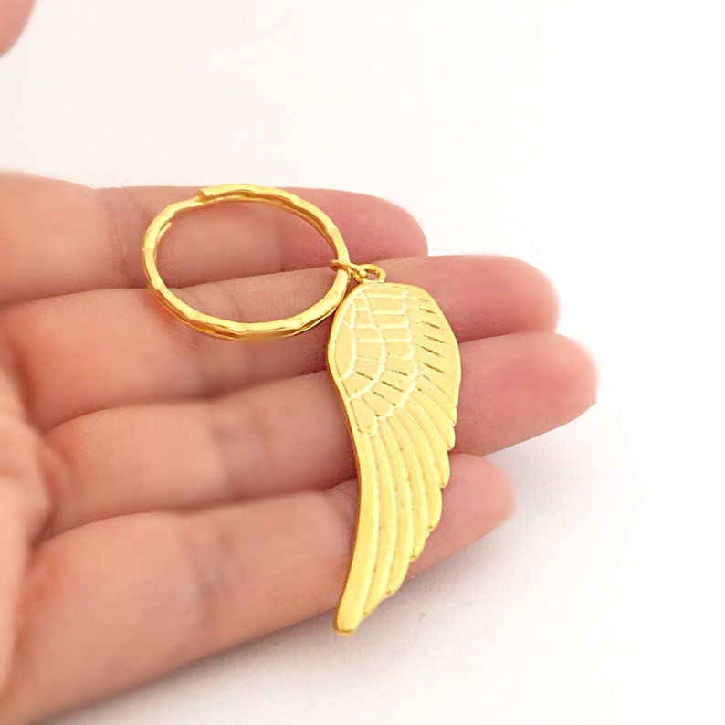 Gold Wing Keychain Angel Wing Key Ring Custom Keychain | Etsy