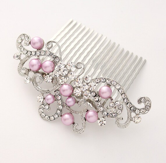 Items similar to Light Purple Hair Comb Prom Bridal Sweet 16 Hairpiece