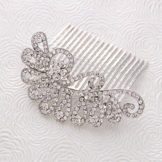 Bridal Hair Comb Crystal Silver Wedding Hair Piece Etsy