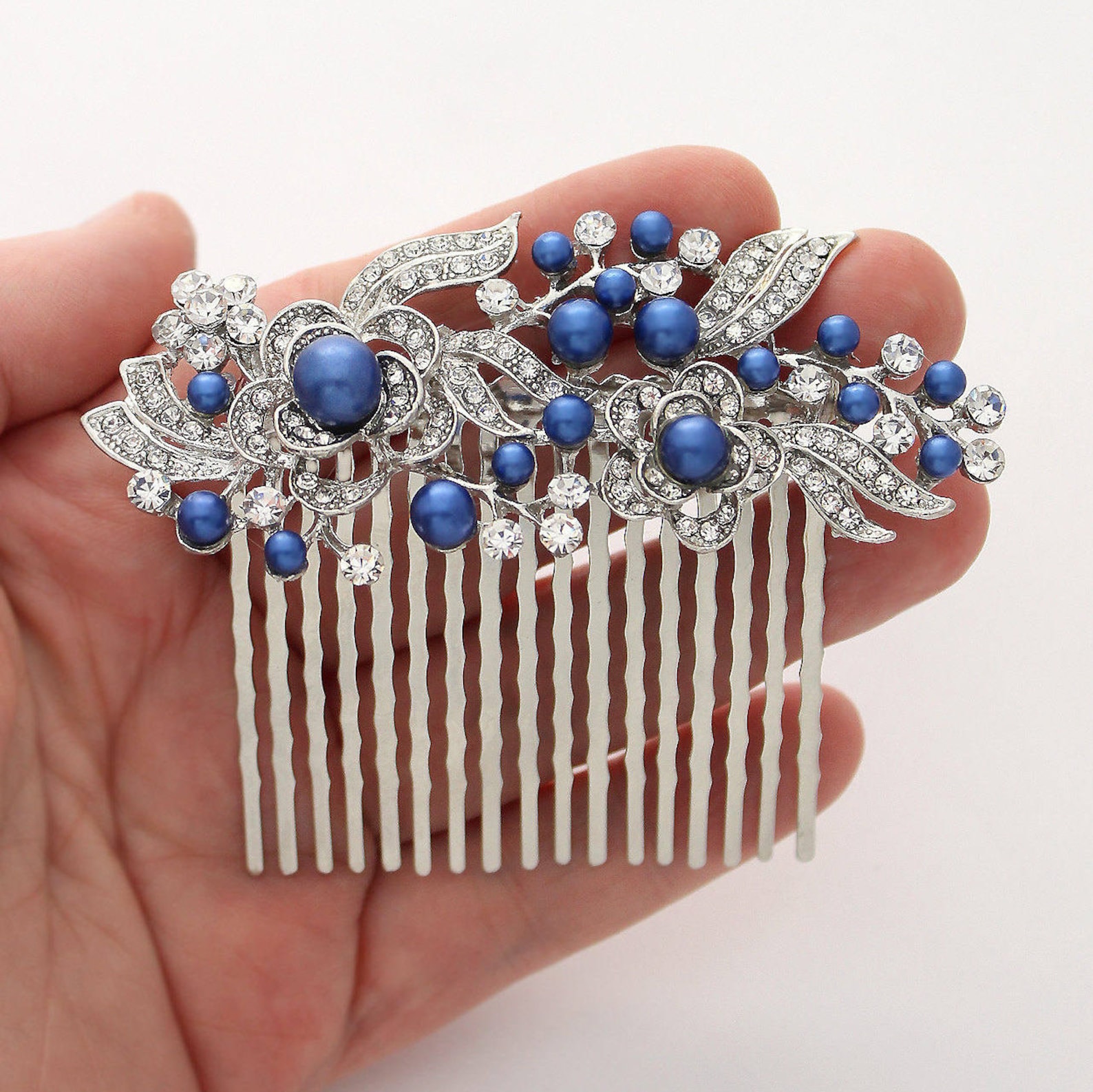 Bridal Hair Comb Royal Blue Wedding Hair Accessory Royal Etsy