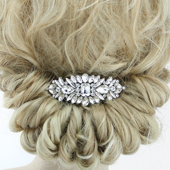 Rhinestone Bridal Comb Silver Crystal Wedding Hair Etsy