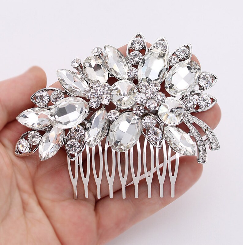 Crystal Bridal Hair Comb Rhinestone Hair Piece Statement Etsy