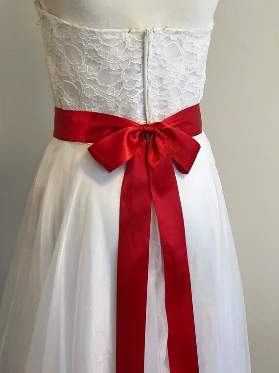 1 1.5 2 RED Satin Ribbon Sash Double Faced Etsy UK