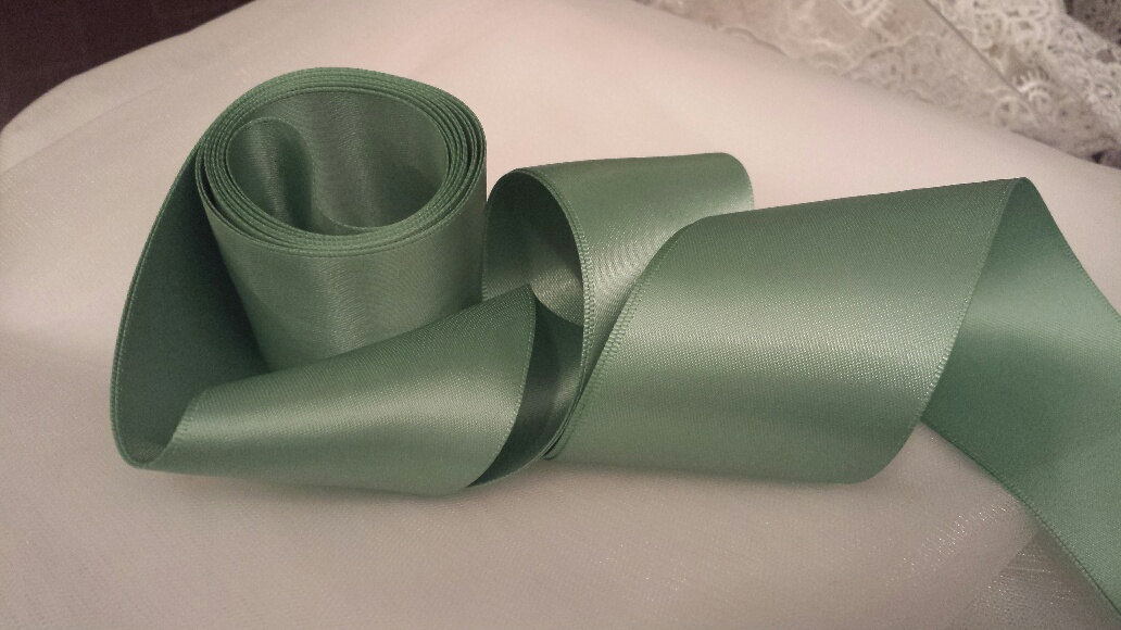 1 1.5 2 SAGE GREEN Satin Ribbon Sash - Etsy