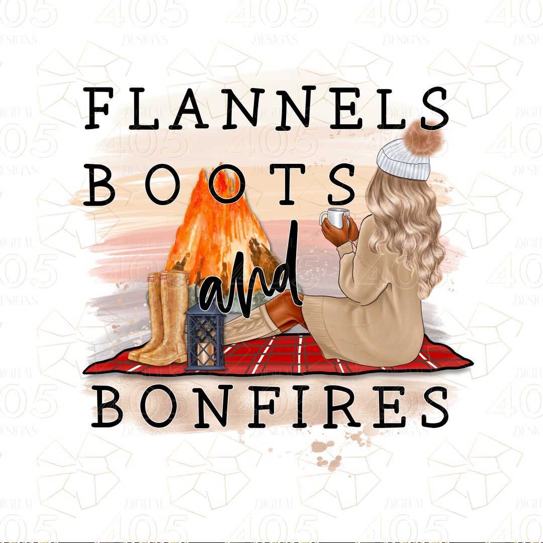 Flannels Boots and Bonfires Fall PNG Sublimation Autumn Etsy