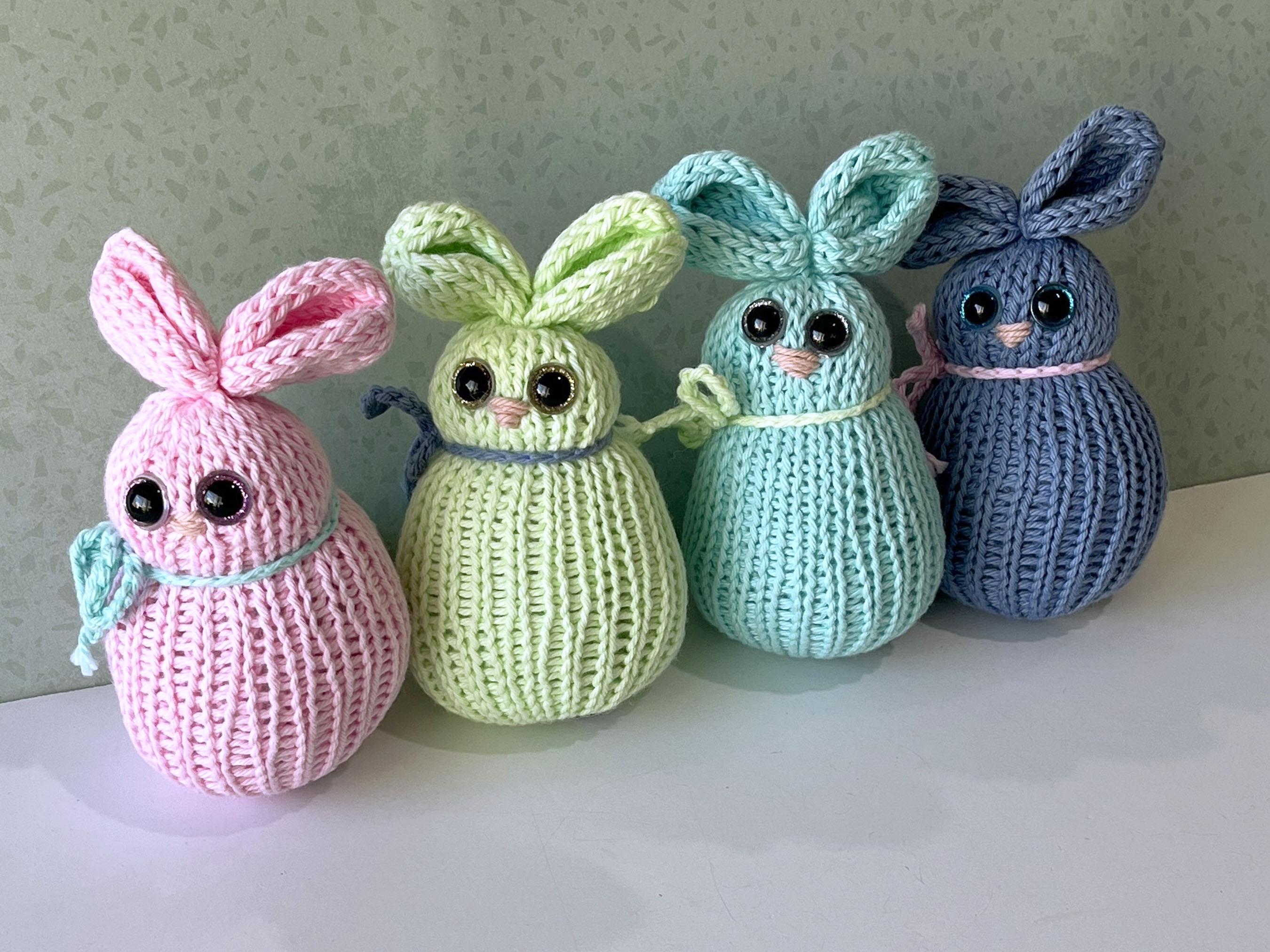 Knitted Bunny Plush - Soft Handmade Rabbit - Small Cuddly Knit Animal ...