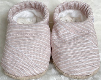 Beige Baby Shoes | Organic Cotton Lined CLAMFEET Baby Booties | NATASHA