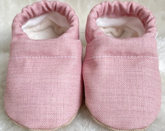 ROO - Pink Women's slippers, Organic Lined House Slippers, Hospital Maternity shoes