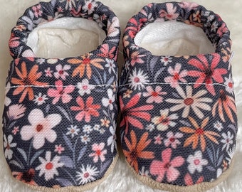 Floral Women's Slippers | Organic Cotton Lightweight Women's House Shoes | Chemotherapy Slippers | NADIA