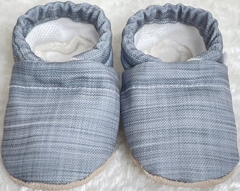 Gray Baby Shoes | Organic Cotton Lined CLAMFEET Baby Booties | LANDON