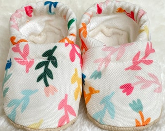 Rainbow Baby Shoes | Organic Cotton Lined CLAMFEET Baby Booties | ISLA