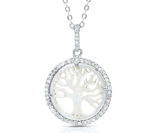 Sterling Silver Tree Of Life Necklace, Family Tree Choker, Simple Everyday Necklace, Girlfriend Gift, Gift For Mom, Bridesmaid Gift