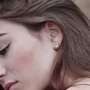 Heart stud CZ earrings, Gold Heart Earrings, Dainty heart Earrings in Gold, Heart CZ earrings, Silver Dainty Heart earrings,  Gift for her