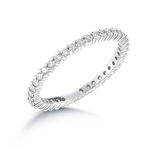 Brightt Rose Gold Plated Cz Eternity Band .925 Sterling Silver Ring Size 10