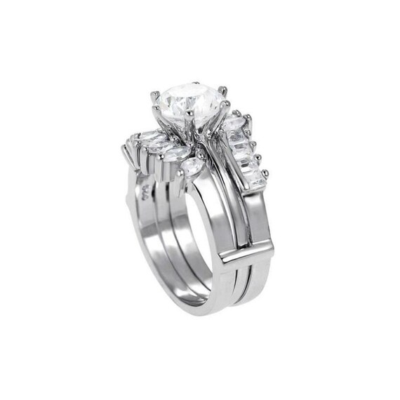 Bague De Fiançailles Diamant Simulé 2,5 Ct Argent 925 - Taille 7, Ensemble Solitaire, Neuf Avec étiquettes
