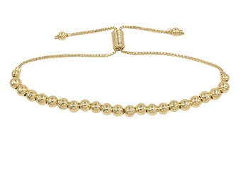18k Gold Filled 5mm Beaded thin Stacking Bracelets, Layering jewelry, Adjustable Closure, Trendy, Minimalist, Boho bracelet for her