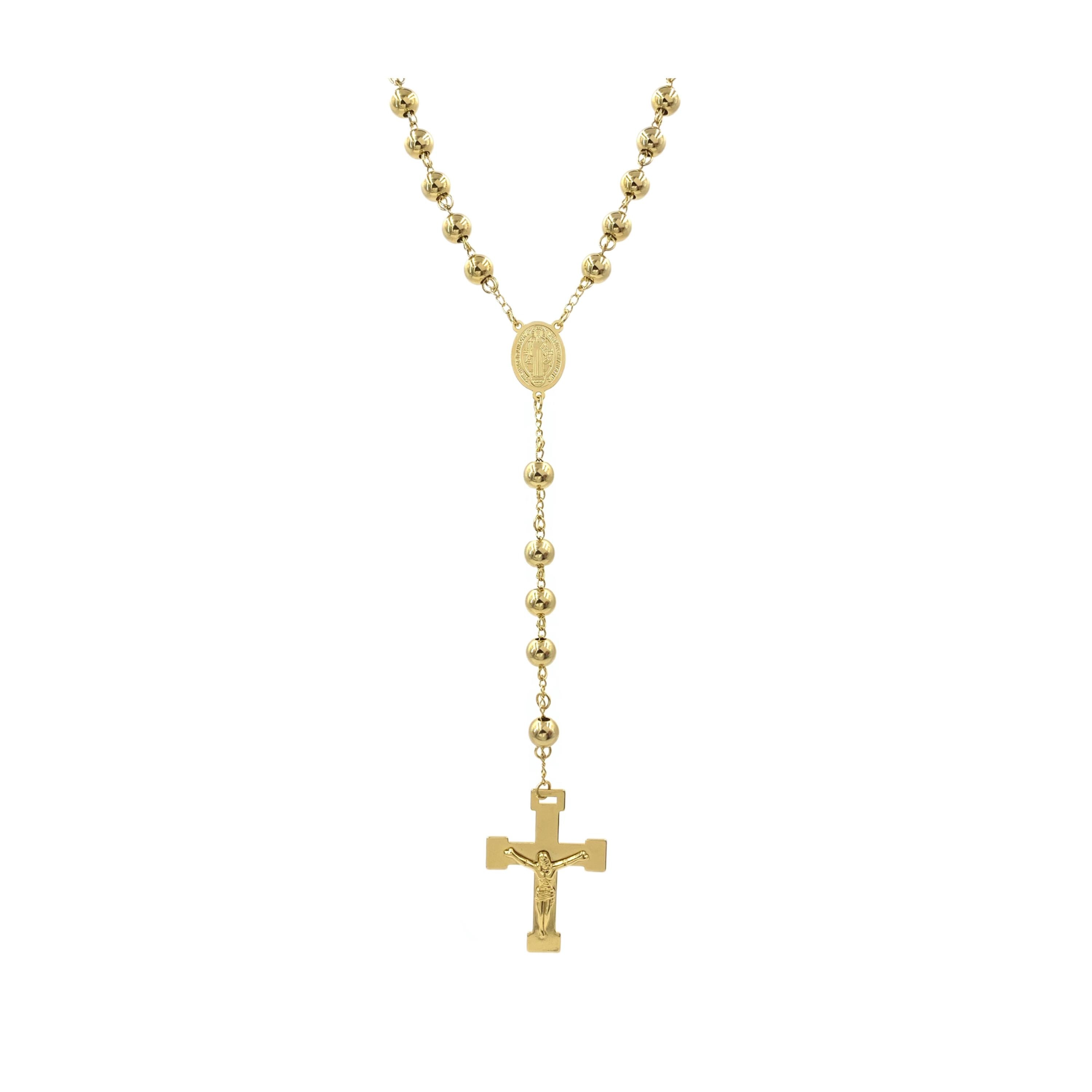 Flongo Rosenkranz Herren Anhänger Daen Kette Halskette Kette Gold
