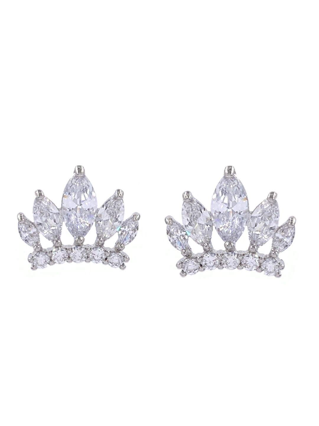 Princess Tiara Studs, Crown Earrings, Crown Stud Earrings, Cubic