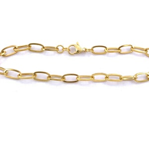 18K Gold plated link chain bracelet, Silver paperclip chain bracelet, Paperclip Bracelet, Paperclip Chain, Chain Link, Gold Chain Bracelet