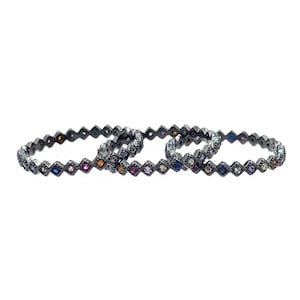 Dünne Ewigkeit 3 Stack Ring, Dreifach 925 Sterling Silber Ringset, Multicolor Eternity Stapelring Set, 3 Stack Ringe, Multicolor Ringset